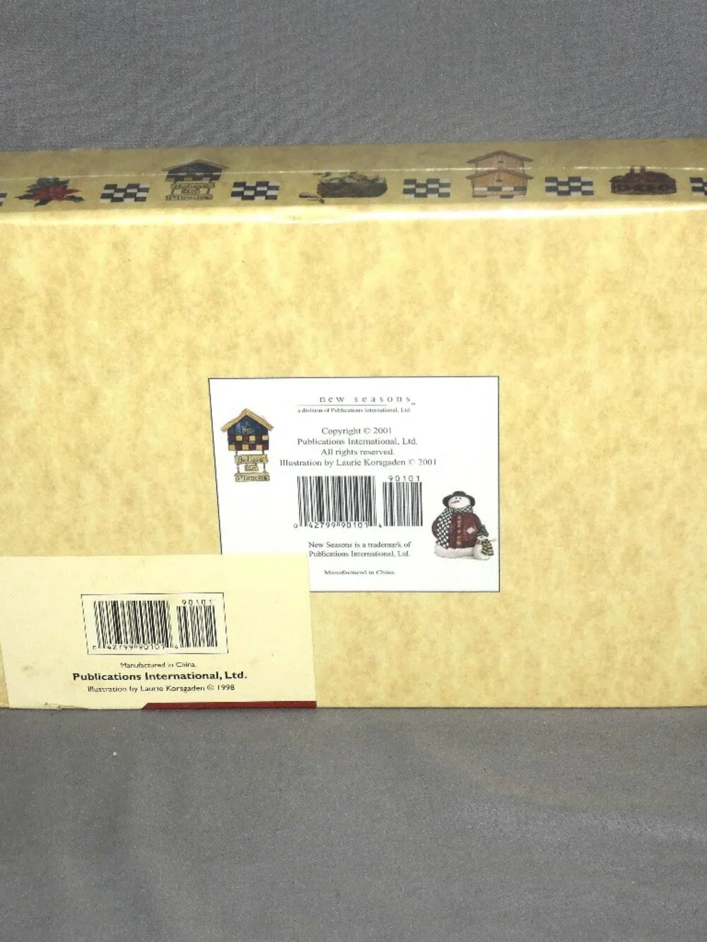 Vintage New Seasons Snowman Memory Keepsake Stationery Box New Unopened